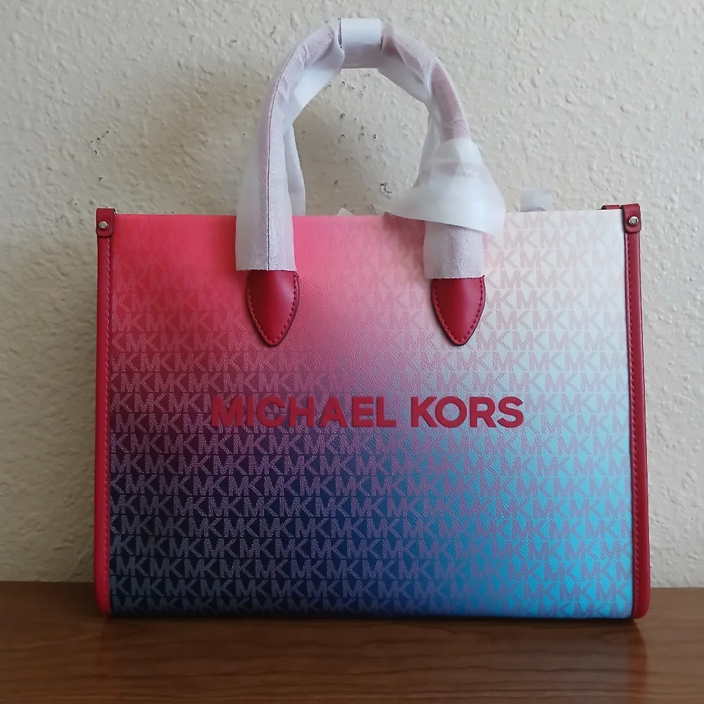 Nwt Michael kors Mirella Medium Ombré Signature Logo Tote Bag - Picture 1 of 8